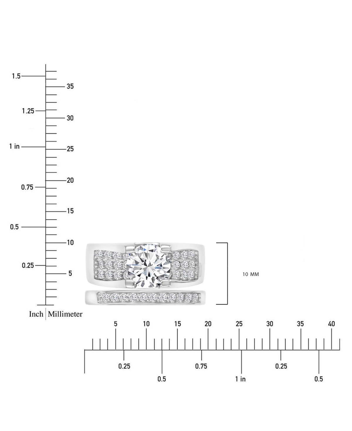 Macy's Cubic Zirconia Sterling Silver Ring, Exclusively At  In Rhodium