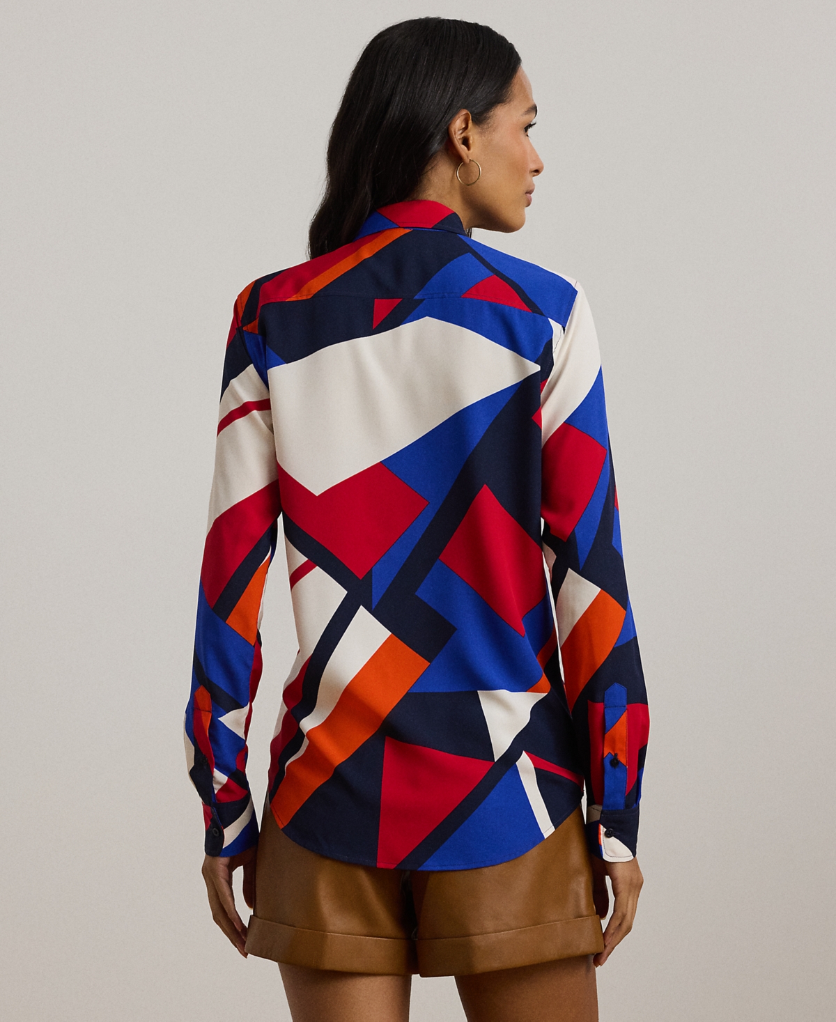 Lauren Ralph Lauren Petite Printed Collared Shirt