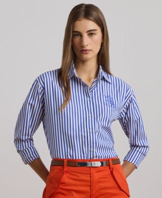 Lauren Ralph Lauren - Petite Relaxed-Fit Striped Broadcloth Shirt