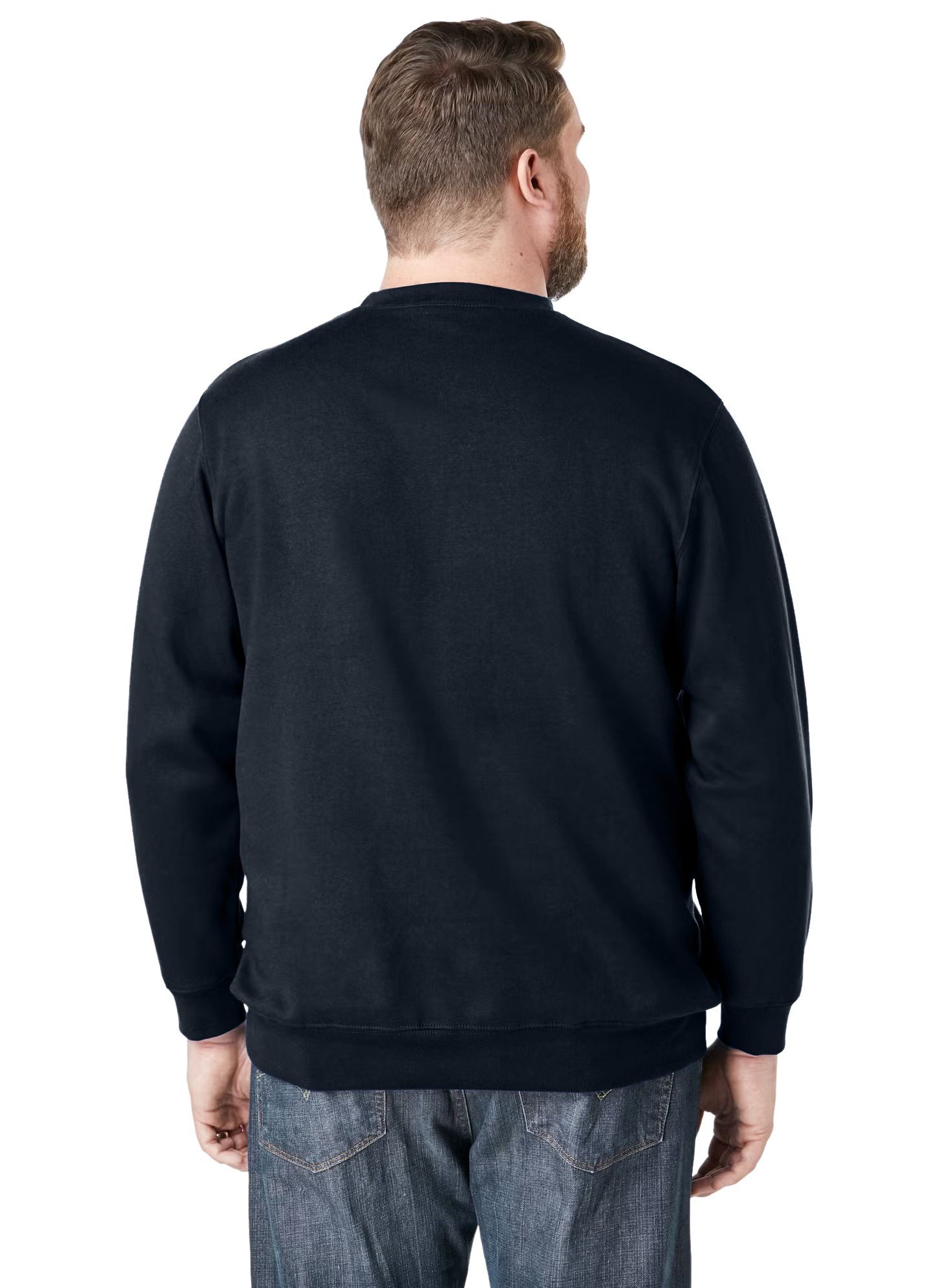 Мужской свитшот KingSize Fleece Crewneck, цвет: Чёрный — фото 2
