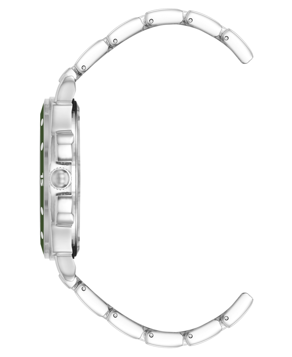 Steve Madden Men's Polished Green And Silver-tone Alloy Metal Watch, 45mm In Green,silver-tone