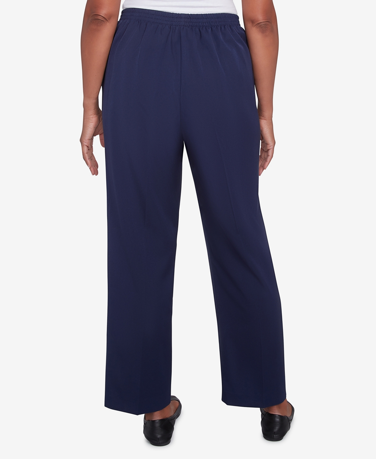 Alfred Dunner Women's Block Island Modern Stretch Twill Medium Length Pants In Navy