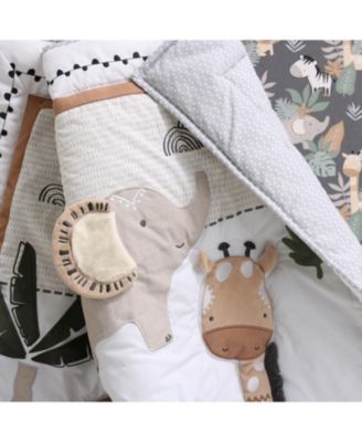 Safari Serenity Cotton Crib Bedding Set for Baby Boys and Baby Girls, 4 Pieces