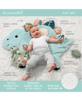 Dino Tummy Time Mat and Security Blanket Crib Bedding Set, 4-Piece Set