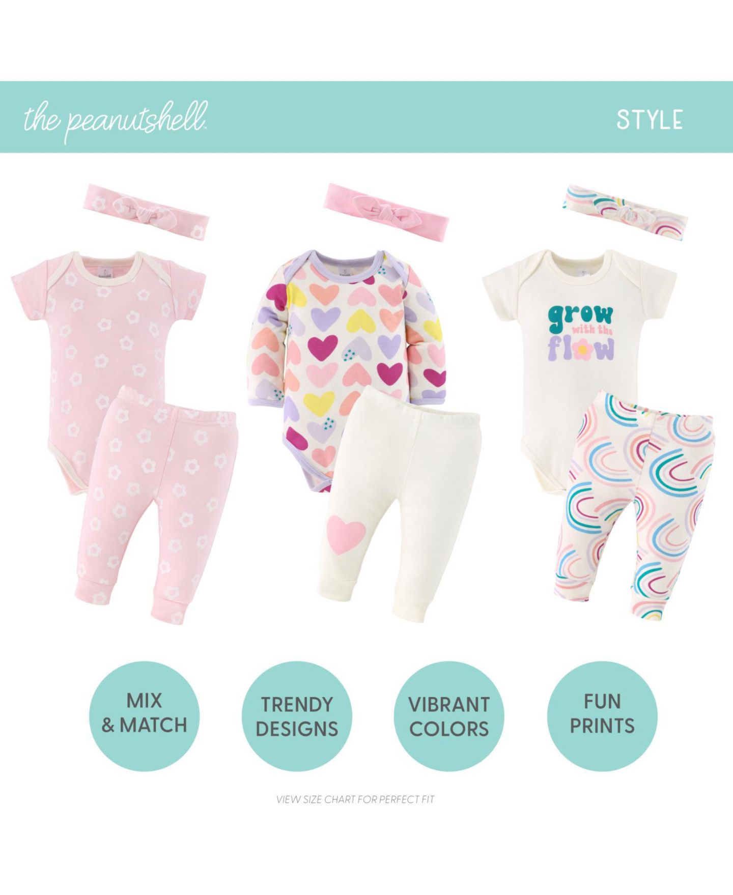 Комплекты The Peanutshell Layette Gift Set Girls, Pretty Sweet, 30 Essential Pieces, 0-3 Months для девочек-малышей, цвет: Розовый / Лавандовый — фото 3