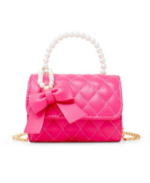 Сумка Tiny Treats + Zomi Gems Quilted Pearl Handle Bow Ribbon Handbag, Hot Pink для девочек