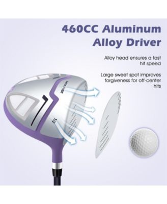 Women's Right Hand Complete Golf Club Set with Stand Bag and Rain Hood