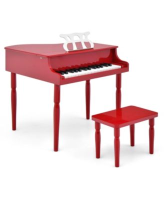 30-Key Wood Toy Kids Grand Piano with Bench and Music Rack
