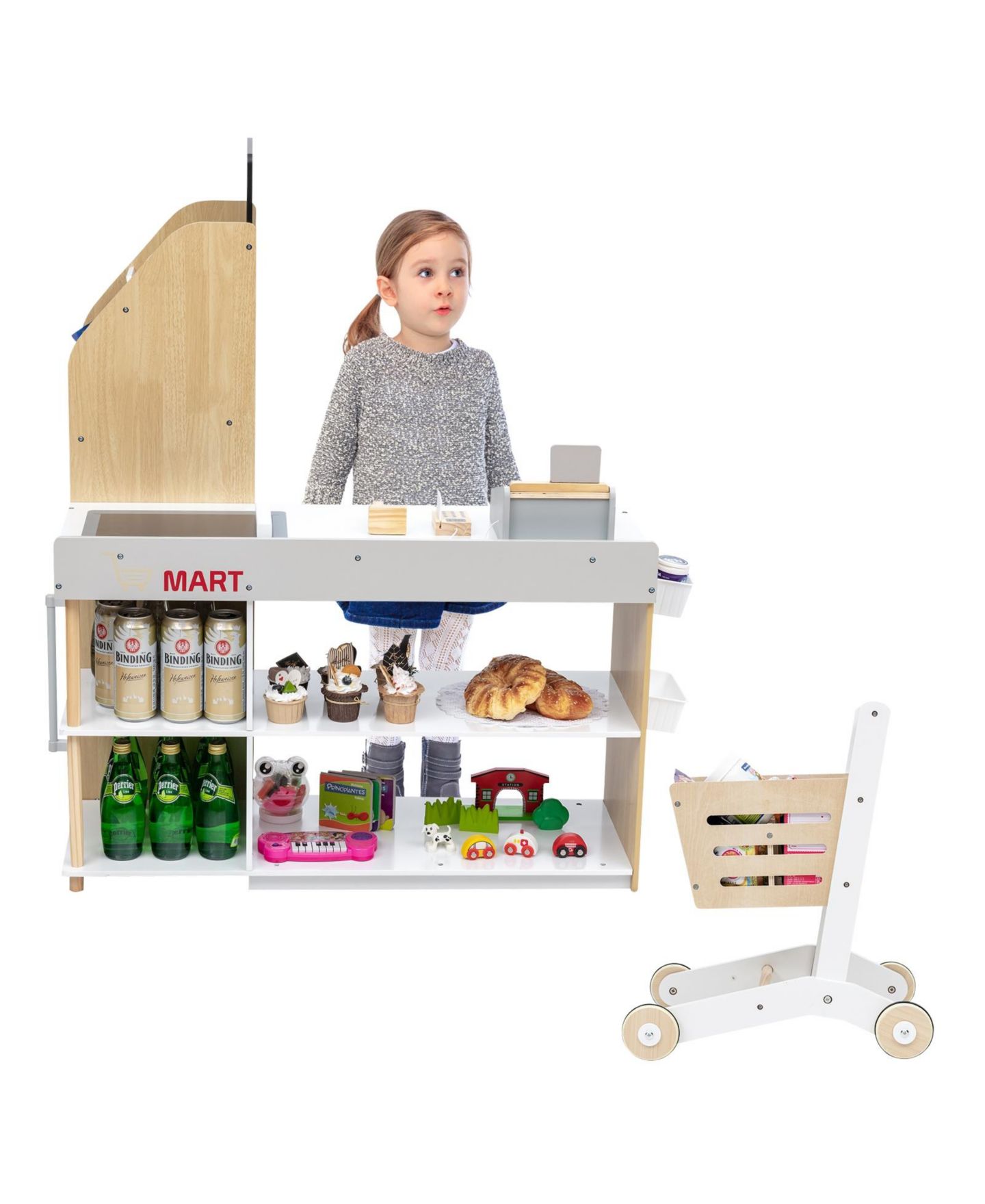 Детский игровой набор HONGGE Grocery Store Playset with Working Scanner and Register, Ages 3+ — фото 3