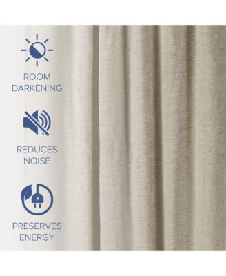 Chenille Solid Room Darkening Back Tab Curtain Panel, 52"×84"