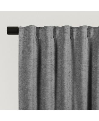 Chenille Solid Room Darkening Back Tab Curtain Panel, 52"×108"