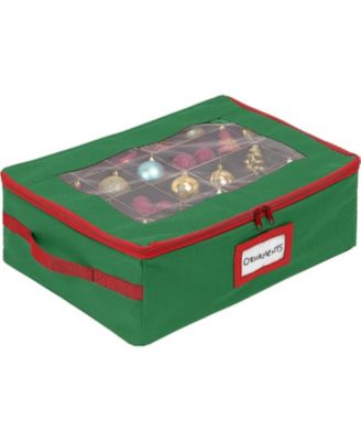 Underbed Christmas Ornament Storage Box with Dividers and 2 Removable Trays, Holds Up to 48 Ornaments