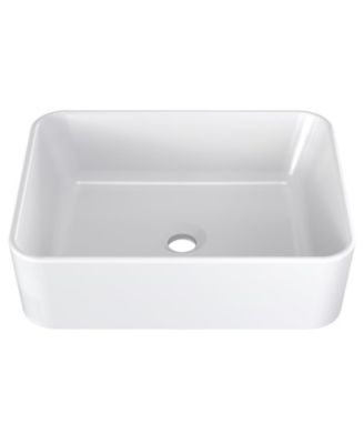 22'' x 16''Vessel Sink White Undermount Bathroom Sink Rectangle