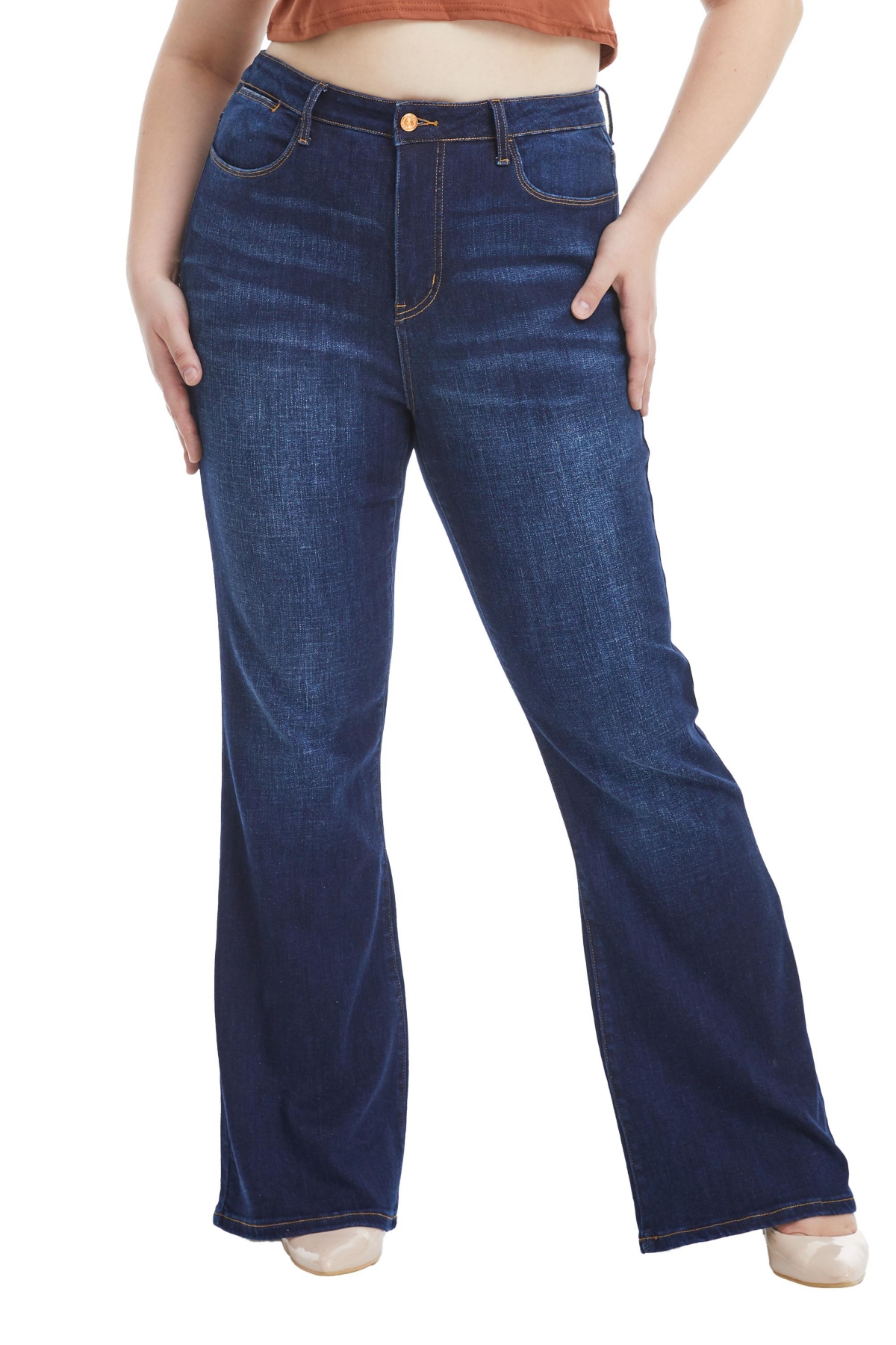 BAYEAS PLUS SIZE HIGH RISE FLARE JEANS 