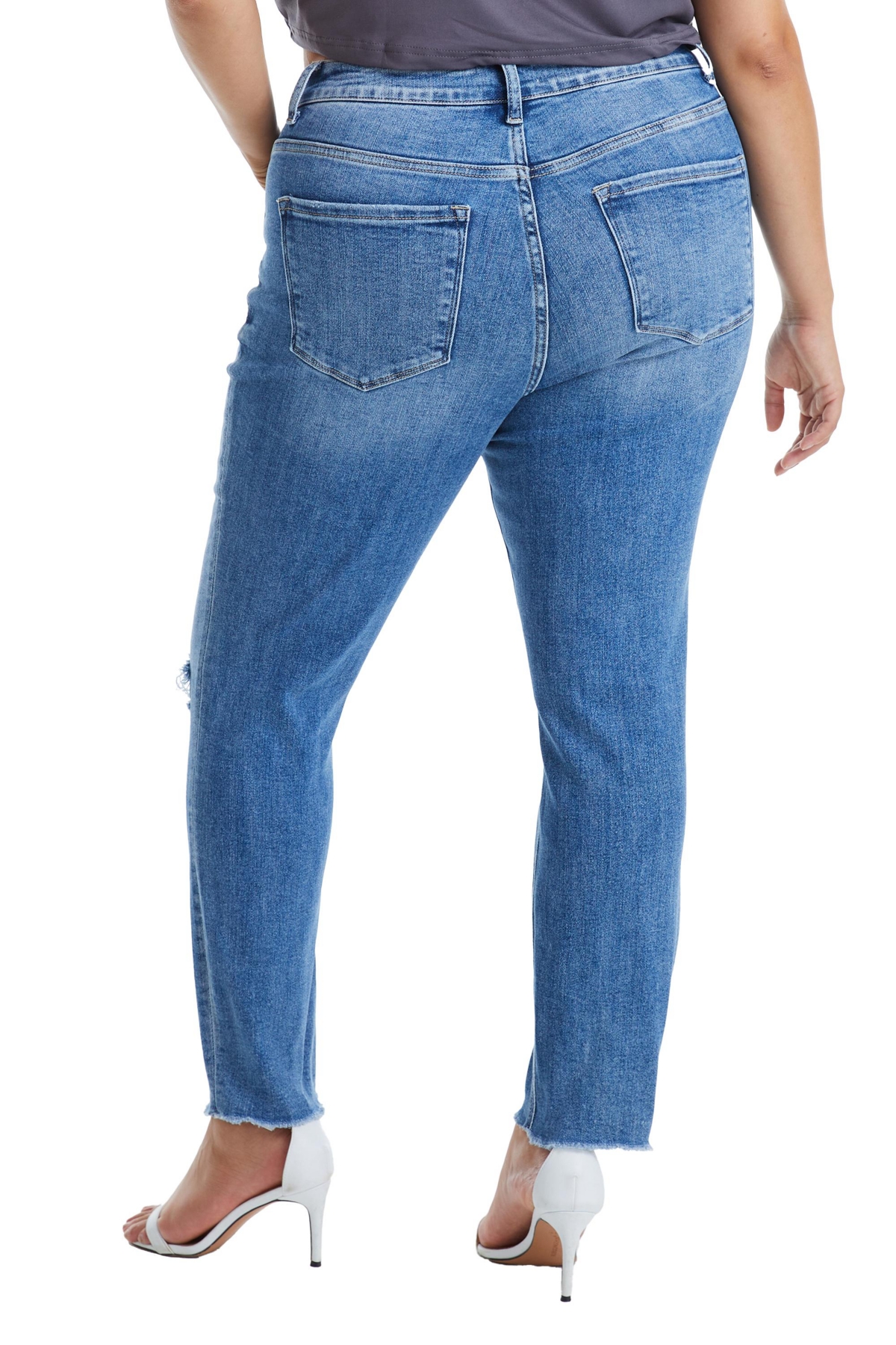 BAYEAS PLUS SIZE HIGH RISE CROP SKINNY JEANS 