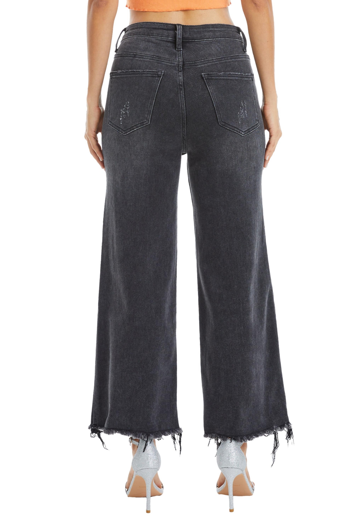 BAYEAS WOMEN'S HIGH RISE ANKLE WIDE JEANS 