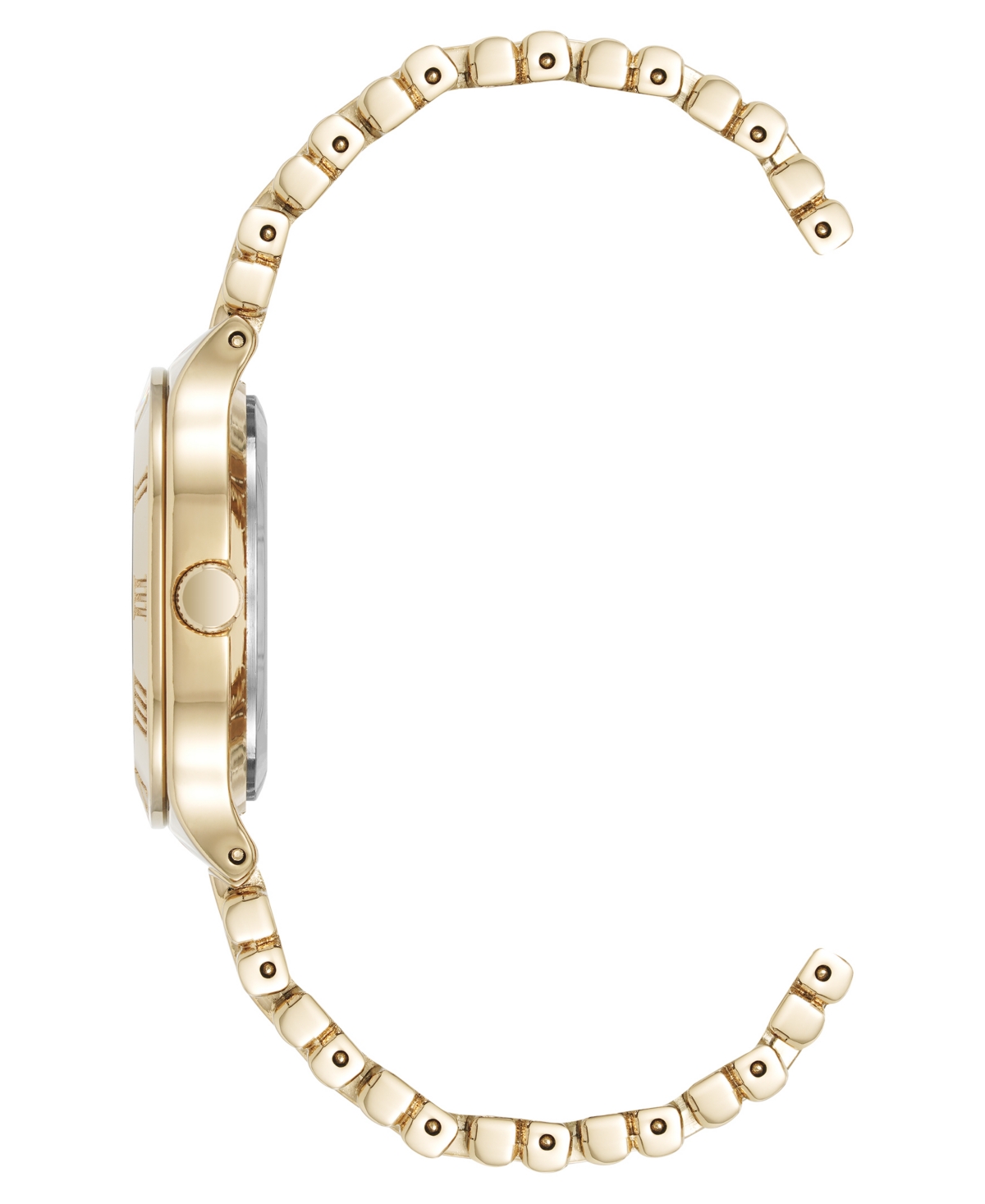 Anne Klein Women's Quartz Iconic Roman Numeral Bezel Gold-Tone Alloy Metal Watch, - Gold-Tone
