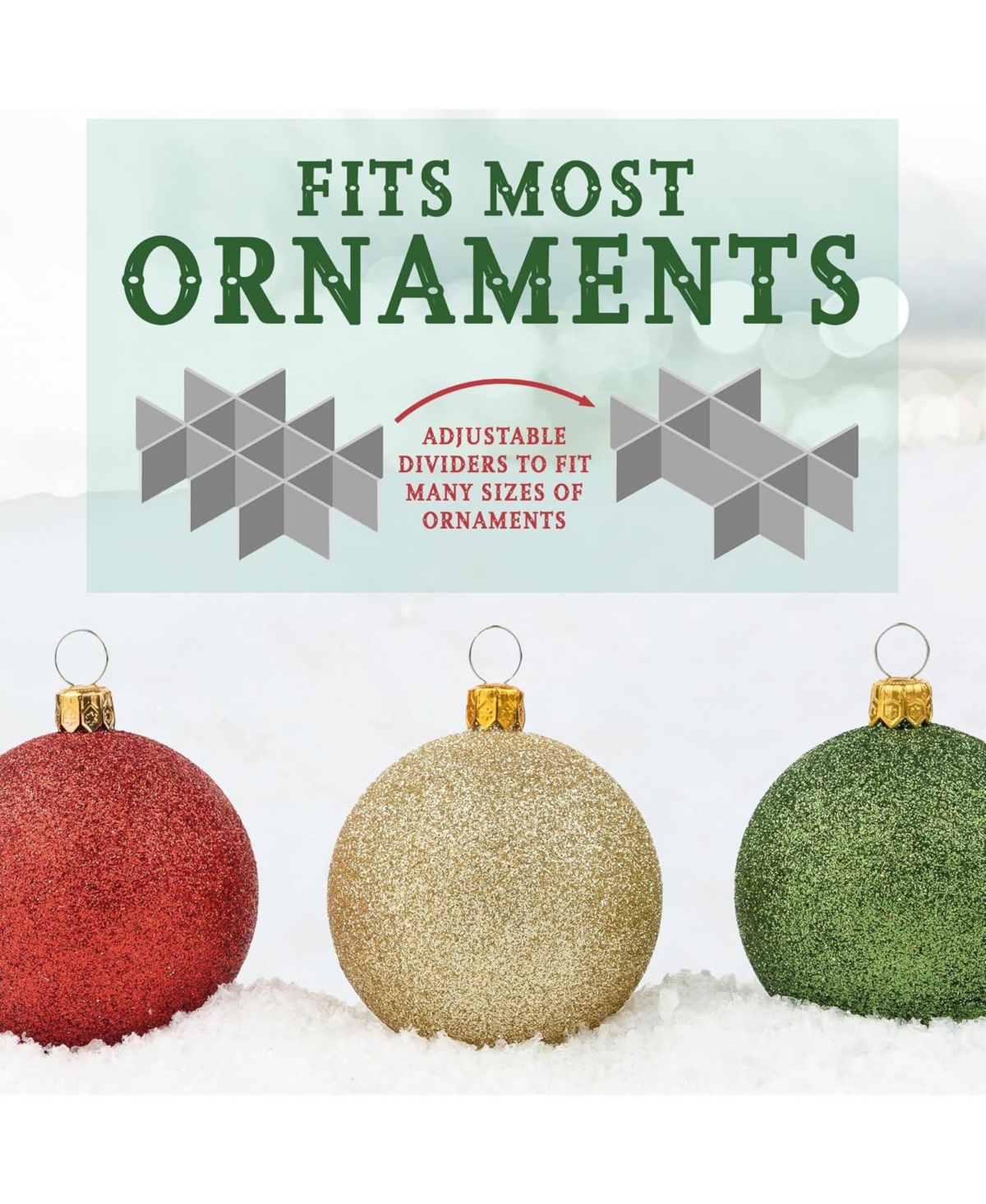 Florida Brands Christmas Ornament Storage Box with Dividers and 3 Removable Trays Stores up to 72-4