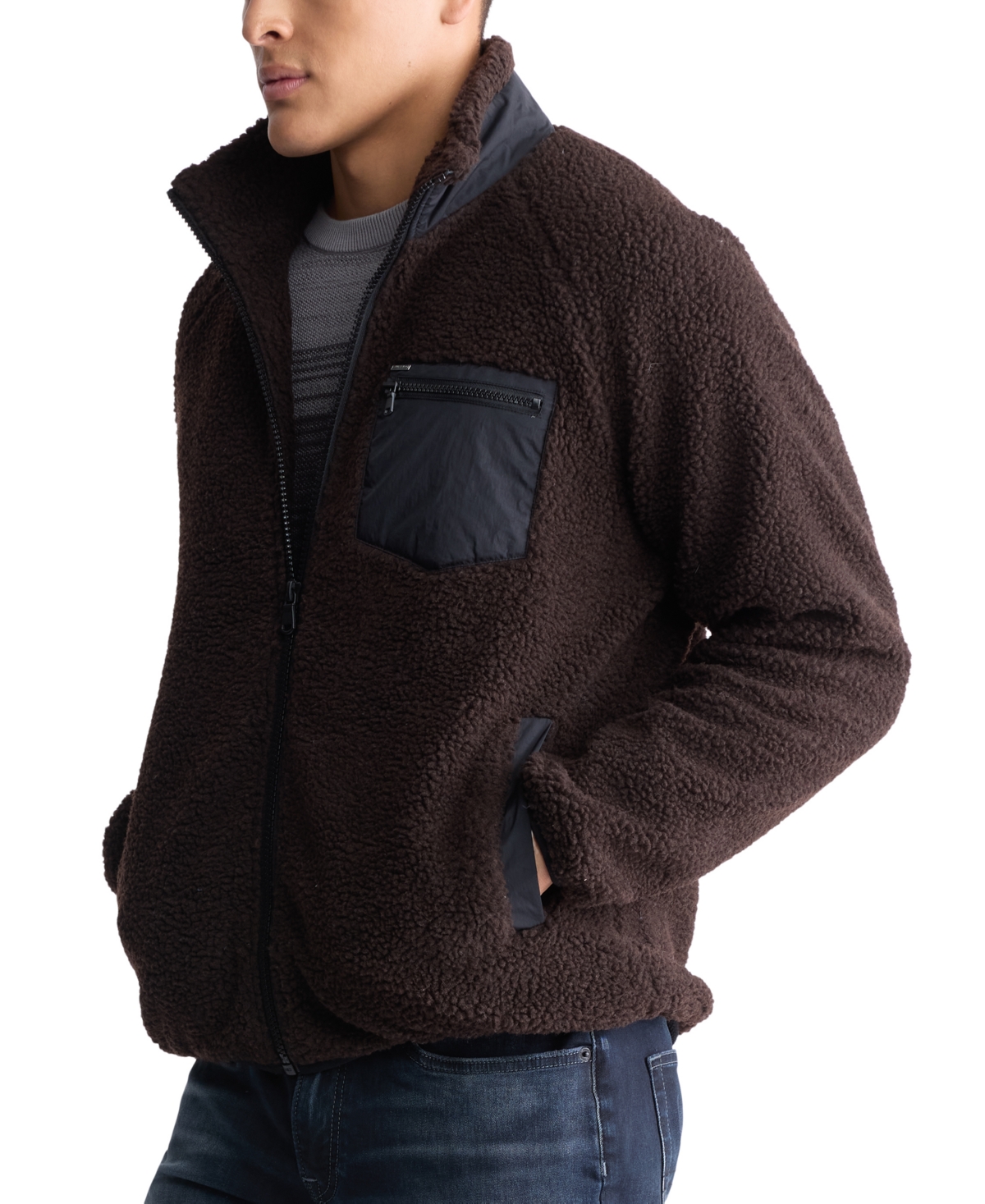 Buffalo David Bitton Men's Jaik Super Fleece Zip Front Plaid Bomber Jacket