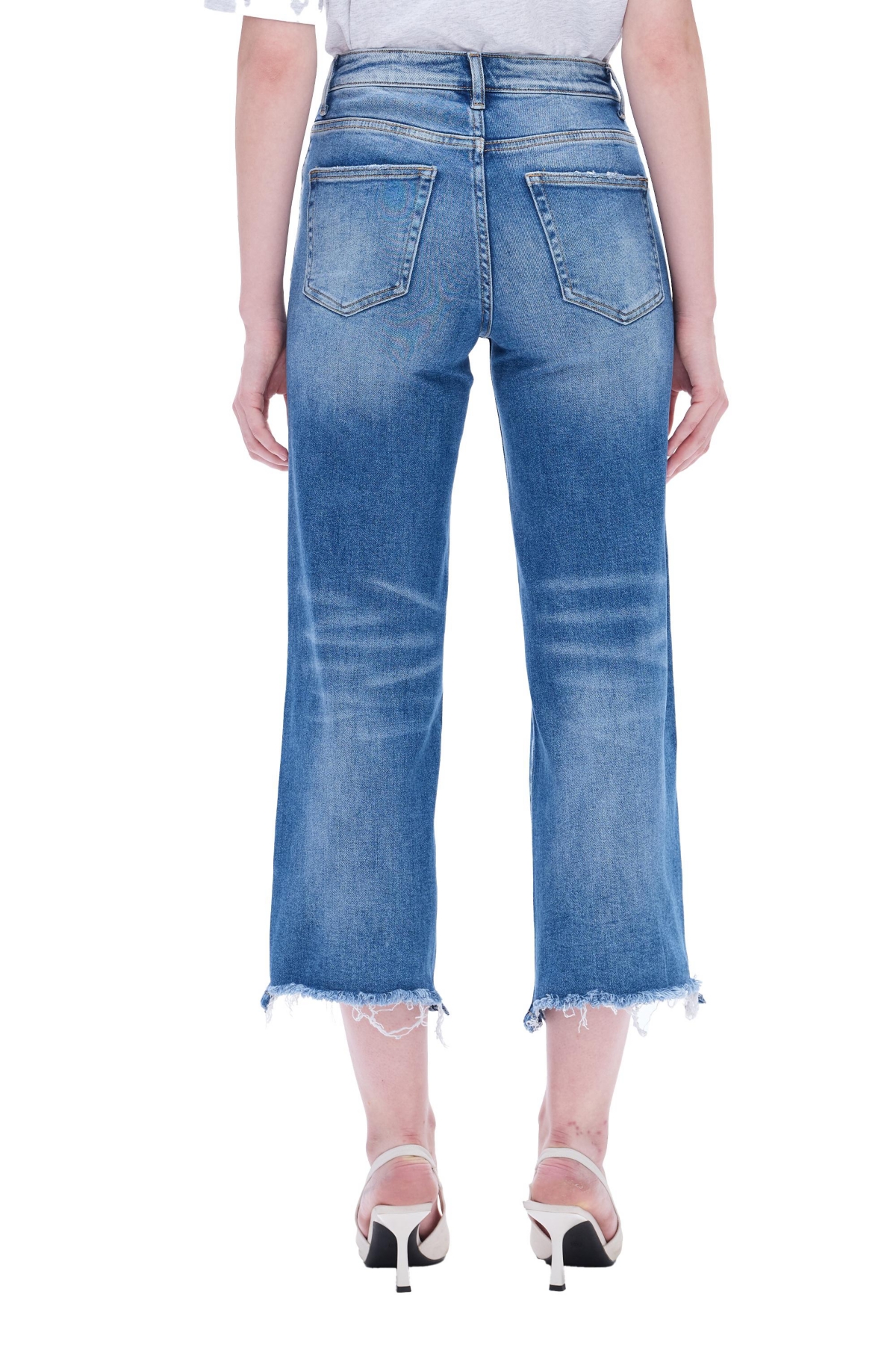 BAYEAS WOMEN'S MARY HIGH RISE STRAIGHT CROPPED JEANS 