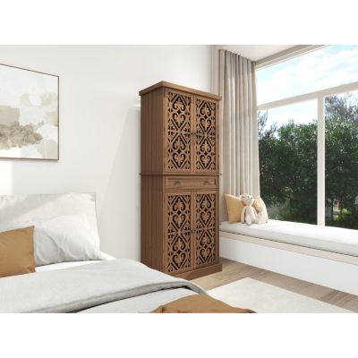 4-Door Cabinet with Drawer and Shelves