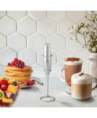 Handheld Milk Frother Stainless Steel Single Whisk with Stand