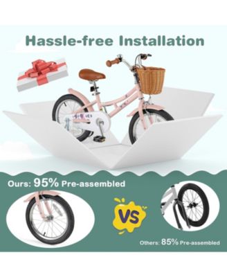 16-Inch Kids' Retro Bike with Adjustable Height and Basket for Ages 4-7