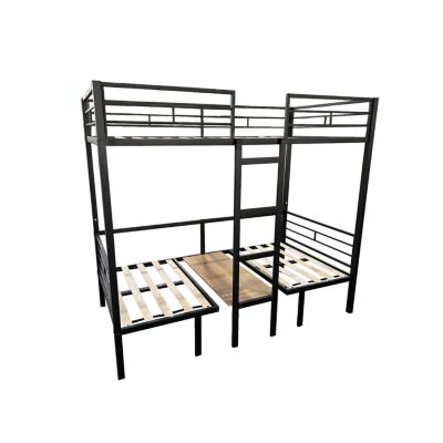 Full Size Loft Bed with Table Set Transformable to Full over Full Bunk