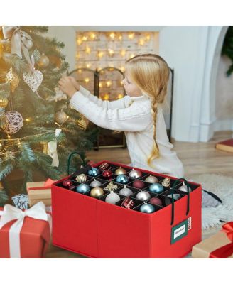 Under bed Christmas Ornament Storage Box with Dividers and 3 Trays - Fits up to 72- 3&amp;quot; Ornaments