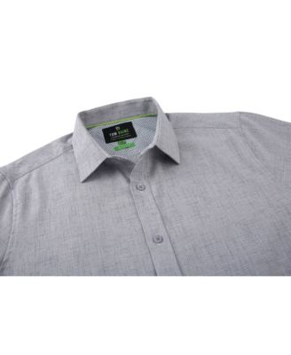 Men's Four-Way Stretch Solid Textured Button Down Dress Shirt