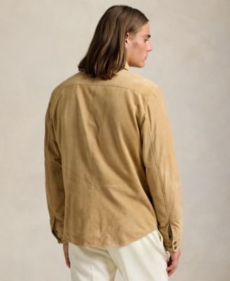 Men's Reversible Suede-Taffeta Shirt Jacket