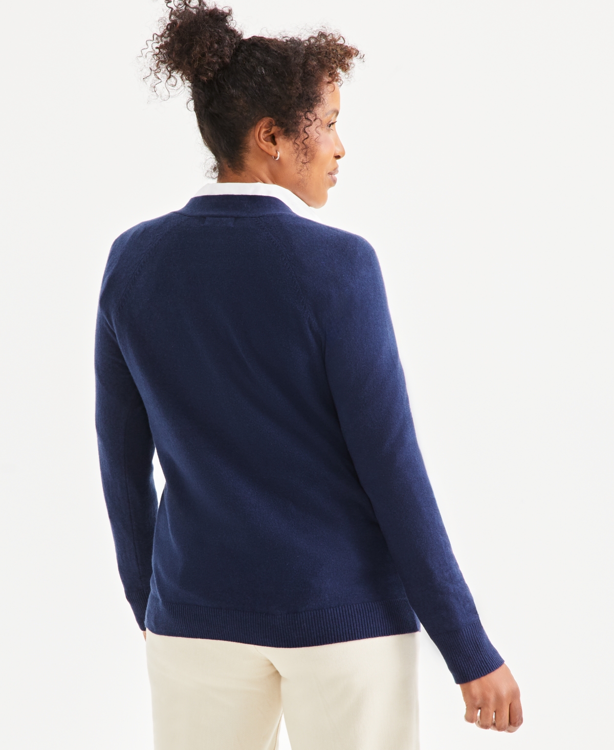 STYLE & CO PETITE WIDE V-NECK LONG-SLEEVE SWEATER, EXCLUSIVELY AT MACY'S 