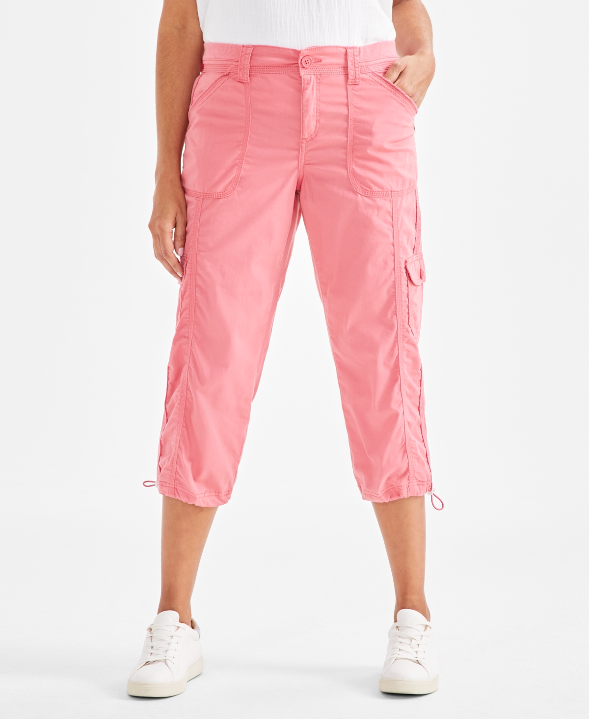 Style & Co Women's Cargo Capri Pants, Regular & Petite, Created For Macy's In Coral Pink