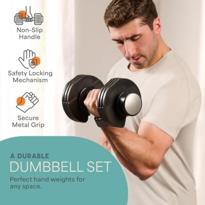 25Lbs Adjustable Dumbbells - 6-in-1, Compact, Quick Adjust for Full Body Home Gym