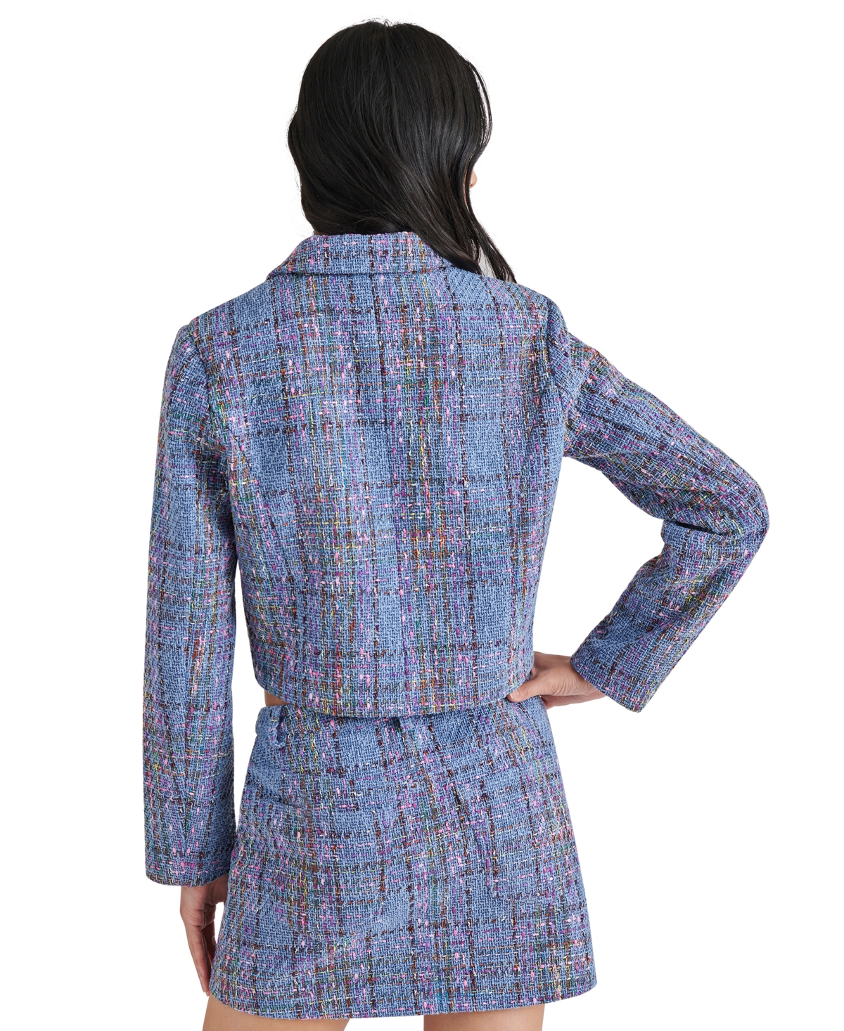 Steve Madden Women's Seraphine Cropped Tweed Blazer