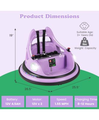 12V Kids Electric Ride On Bumper Car Battery Powered Bumper Car with Remote Control