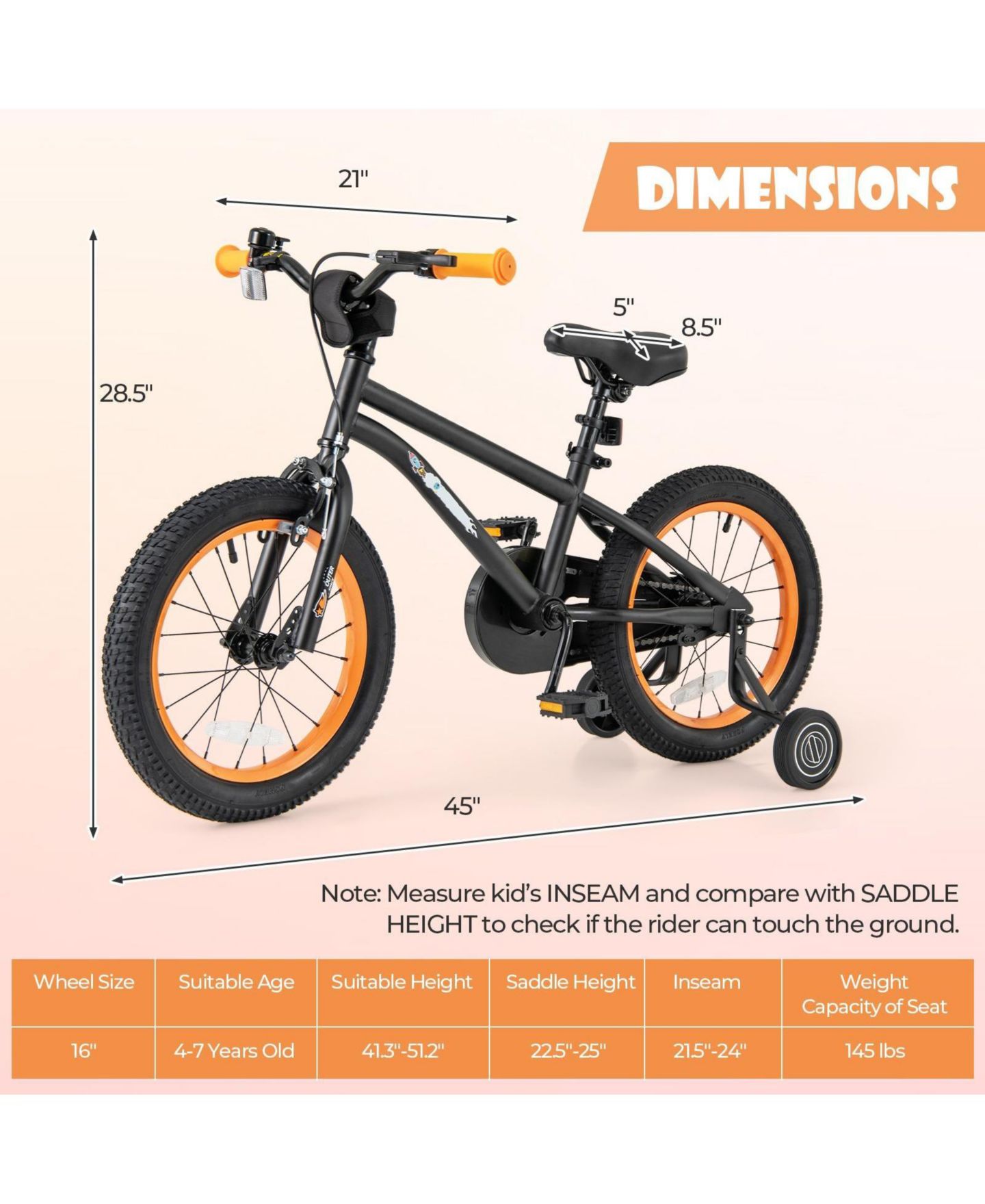 Детская игрушка HONGGE 16 in Sport Kids Bike with Adjustable Seat for Ages 4 to 7 — фото 4