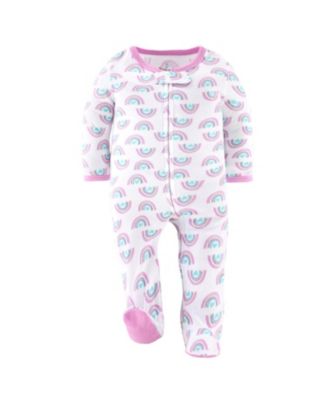 Baby Girls Dino Footed Sleepers for Girls, 3 Pack