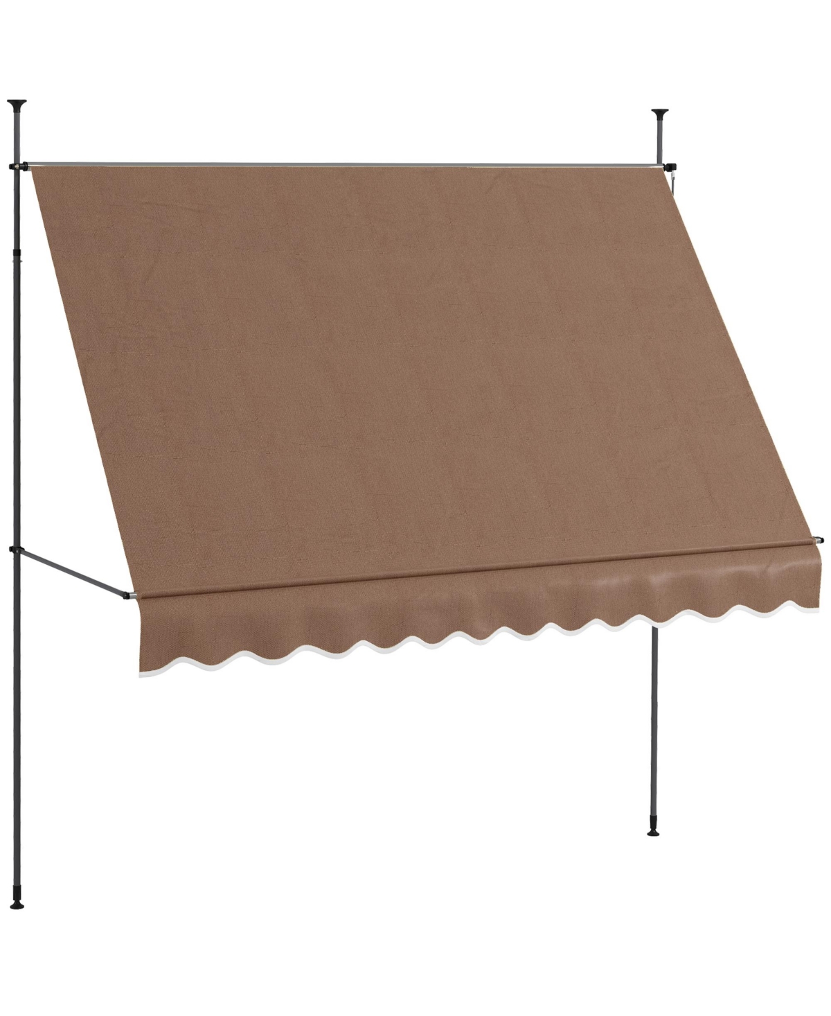 10' x 4' Retractable Awning, Non-Screw, - Coffee