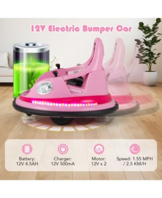 12V Kids Ride-On Bumper Car with Remote Control and Dual Joysticks