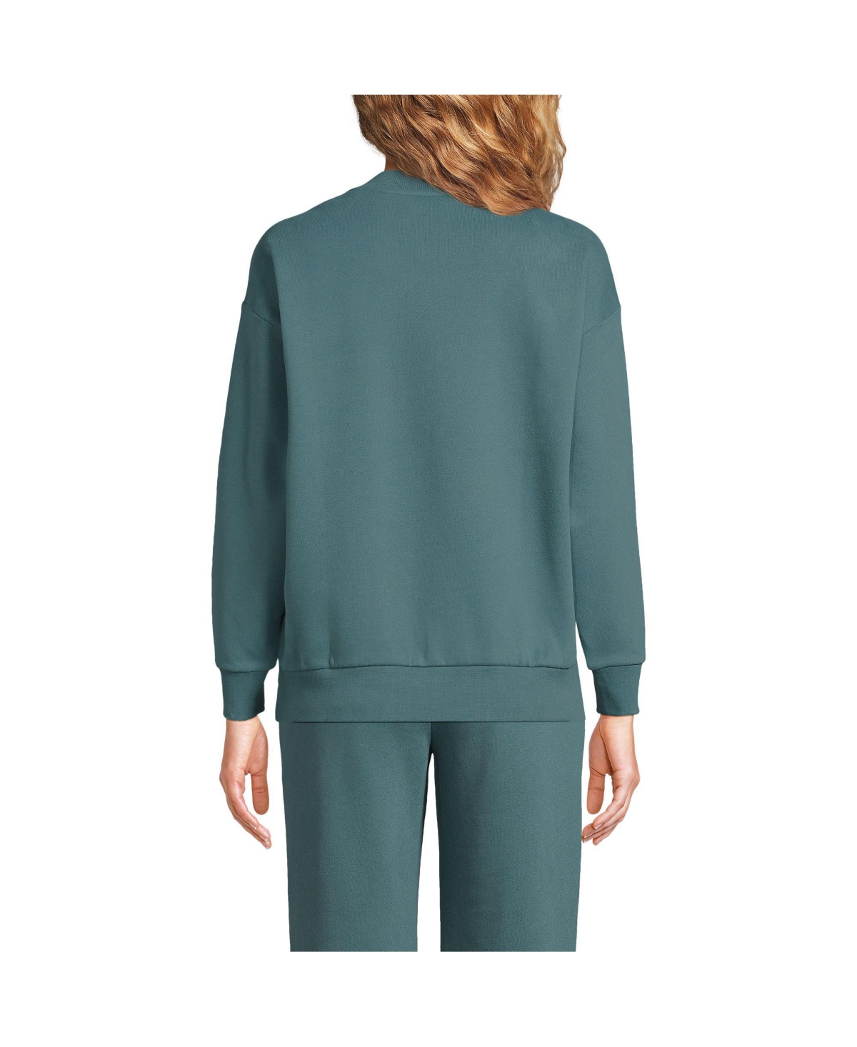 Lands' End Women's Serious Sweats Oversized Long Sleeve Crew Neck Sweatshirt