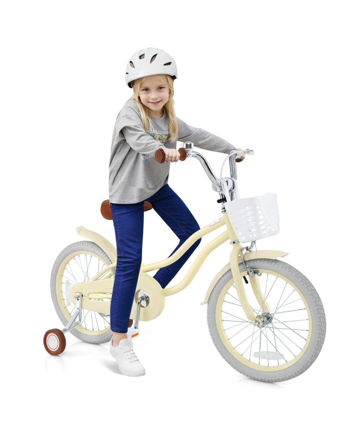 Hongge 14/16/18 Kids Bike Adjustable with Training Wheels Ages 3-8 Years Olds