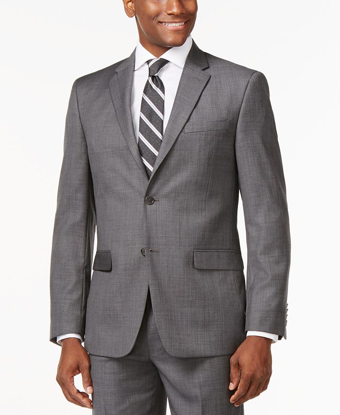 Tommy Hilfiger Solid Grey Modern-Fit Jacket - Macy's