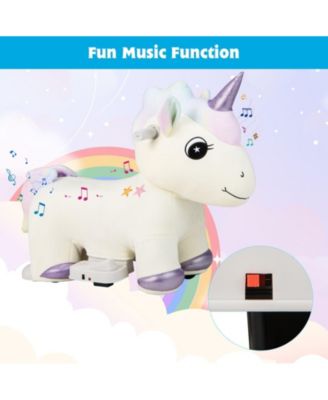 6V Electric Animal Ride-On Toy with Music and Handlebars