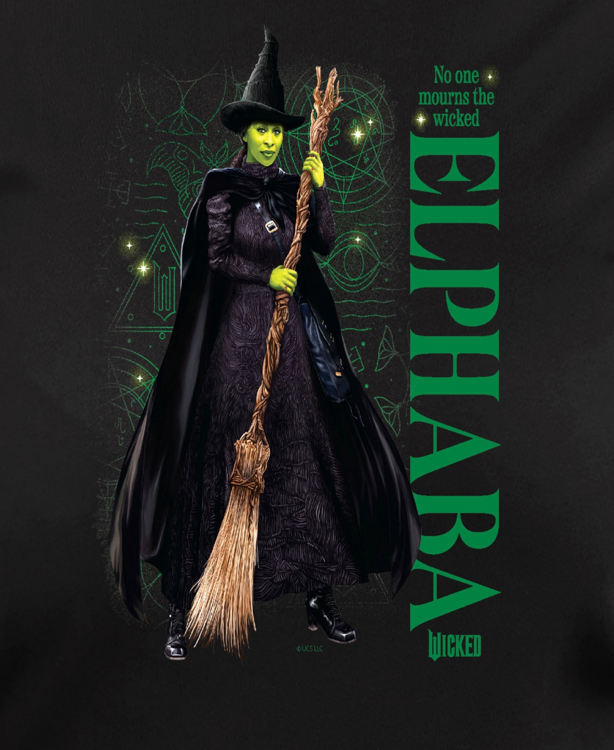 Hybrid Apparel Plus Size Wicked Elphaba Graphic Pullover T-shirt In Black