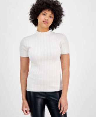 Bar III - Women's Ribbed Cap-Sleeve Sweater, Exclusively at Macy's