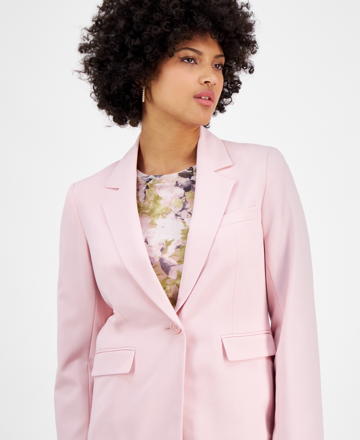 Bar Iii Women's Bi-stretch One-button Blazer, Exclusively At Macy's In Rosebud