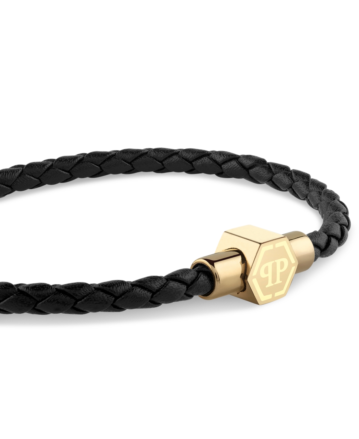 Philipp Plein Plein Enigma Calf Leather Bracelet In Gold