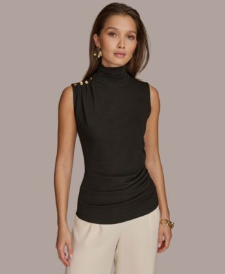 Donna Karan New York - Women's Mock-Neck Sleeveless Top