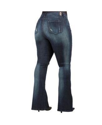 Women's Curvy Fit Stretch Denim Flare Jeans